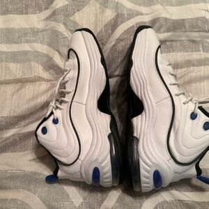 Nike Air Penny 2 White and Black Shoes with Blue Highlights